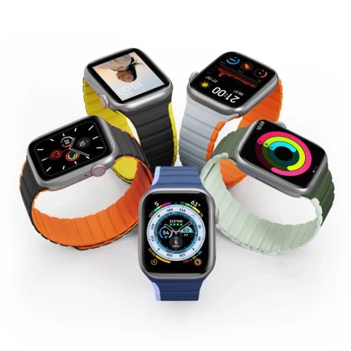 Apple Watch rihm 384041mm silikoonist magnetkinnitusega must ja oran 1
